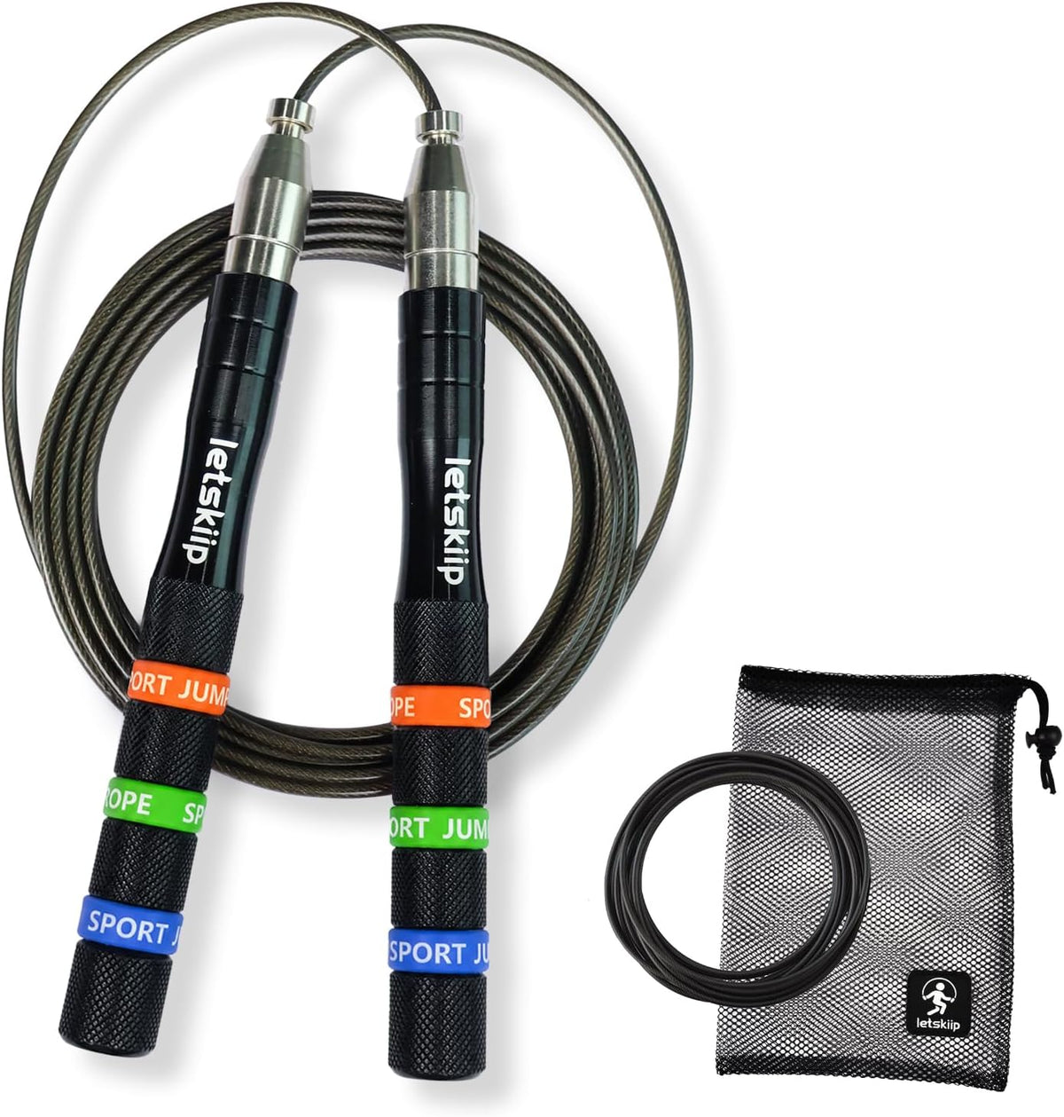Adjustable Speed Jump Rope for Fitness, Non-Slip & 2 Cable