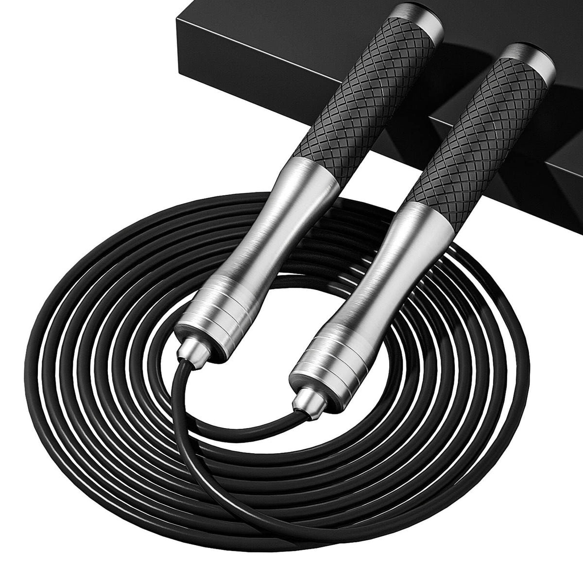 - Skipping Rope for Women Men Exercise with Adjustable Length Jumping Rope and Alloy & Silicone Handles Suitable for Workout Boxing Home Gym