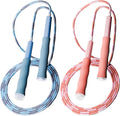2 Pack Beaded Jump Rope for Kids, Upgraded Segmented Jumping Rope for Workout, Adjustable Skipping Rope Speed Rope for Men & Women, Tangle-Free Kids Jump Rope with Soft Non-slip Handles