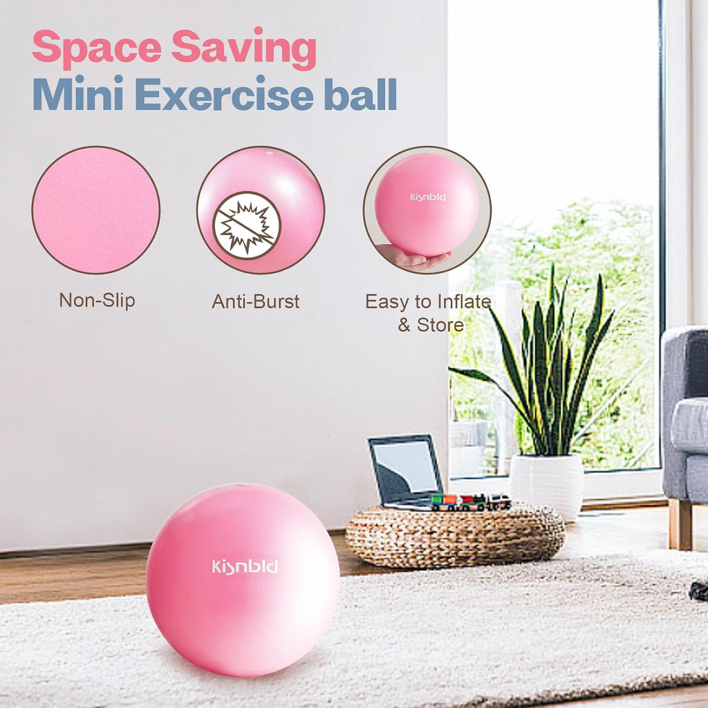 kisnbld 9 Inch Pilates Ball, Small Exercise Ball for Core &Physical Therapy