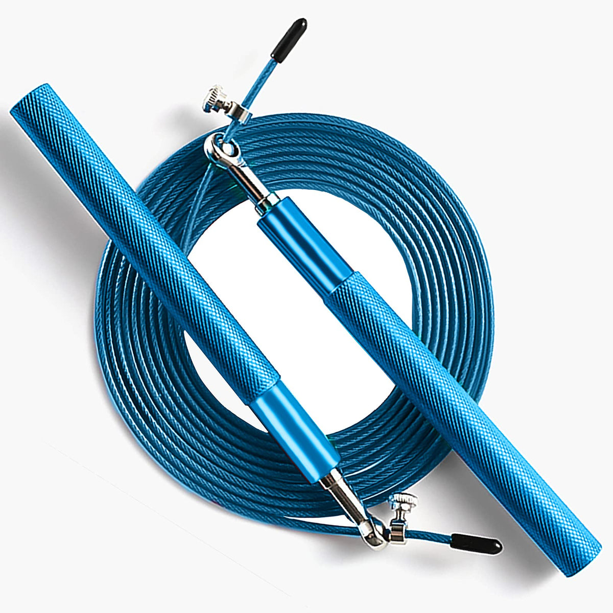 Speed Jump Rope: Steel-Coated Rope, Aluminum Anti-Skip Handle for Fitness