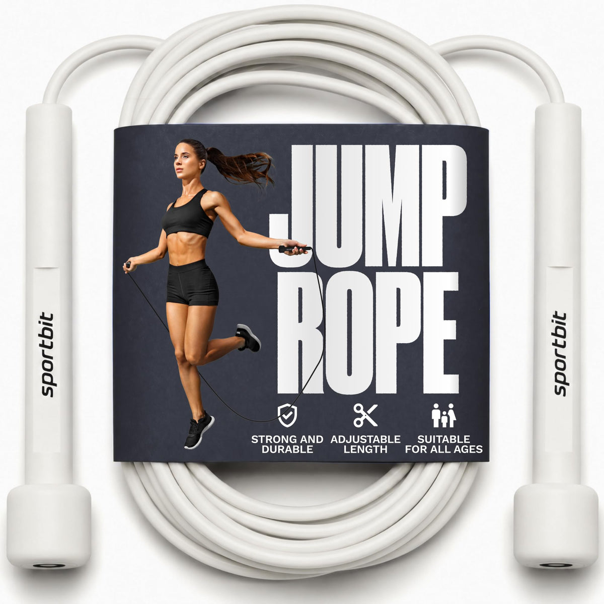 SPORTBIT Adjustable Jump Rope for Fitness and Exercise