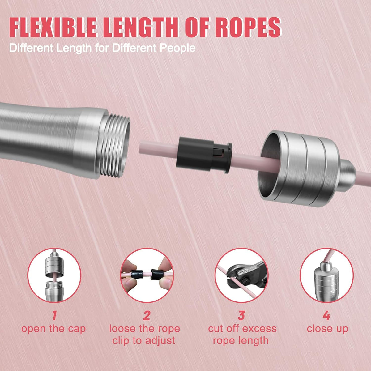 - Skipping Rope for Women Men Exercise with Adjustable Length Jumping Rope and Alloy & Silicone Handles Suitable for Workout Boxing Home Gym