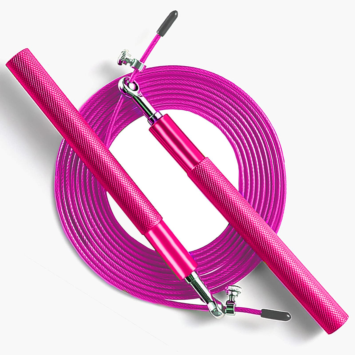 Speed Jump Rope: Steel-Coated Rope, Aluminum Anti-Skip Handle for Fitness