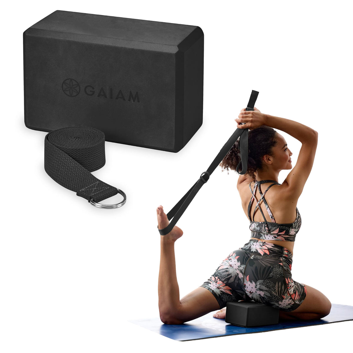 Gaiam Yoga Block - Supportive Latex-Free Eva Foam - Soft Non-Slip Surface with Beveled Edges for Yoga, Pilates, Meditation