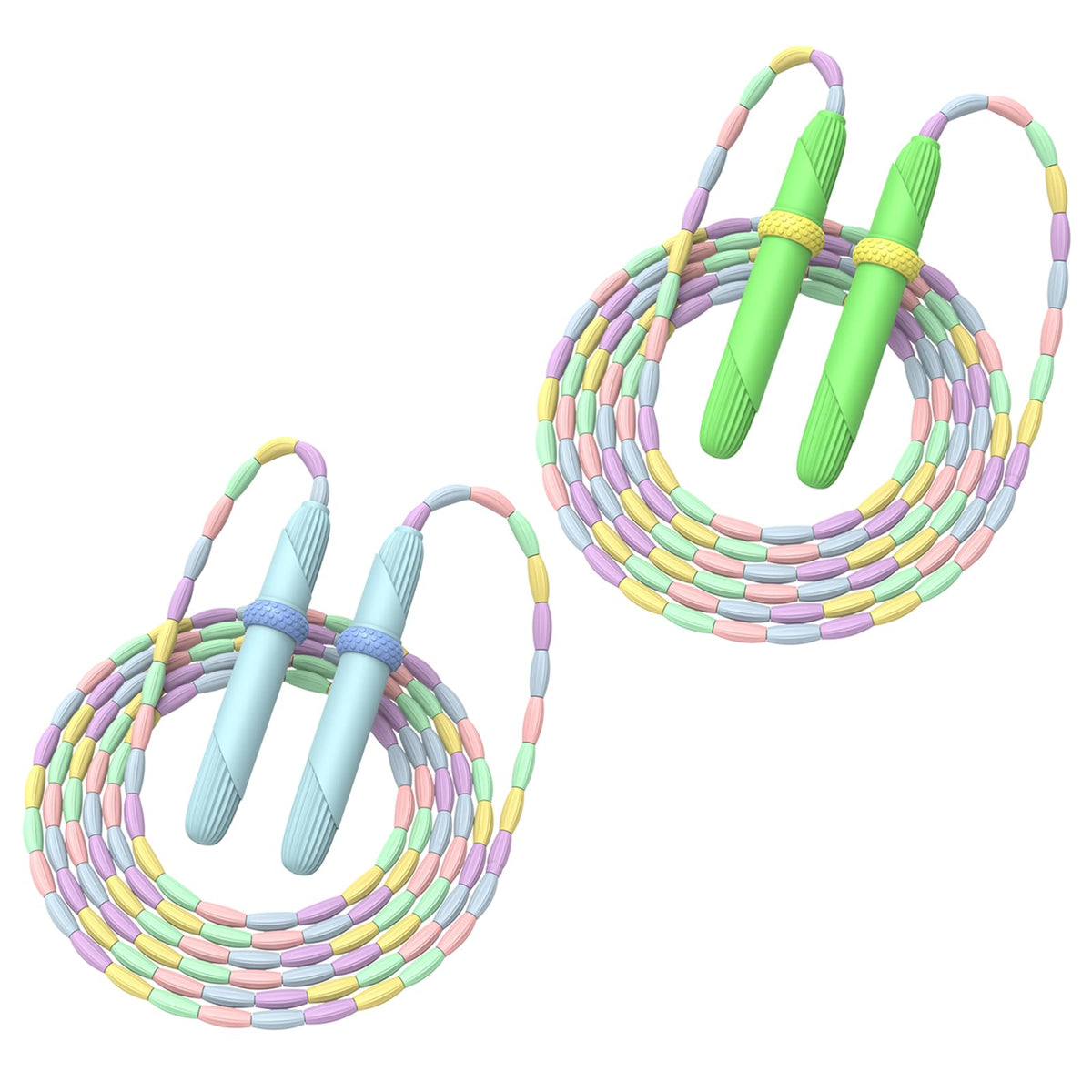 Beaded Jump Rope 1 Pack/2 Pack, ACEONE Segmented Skipping Rope for Kids Adults, Adjustable Tangle-Free Toddler Jumping Rope for Fitness Exercise Training