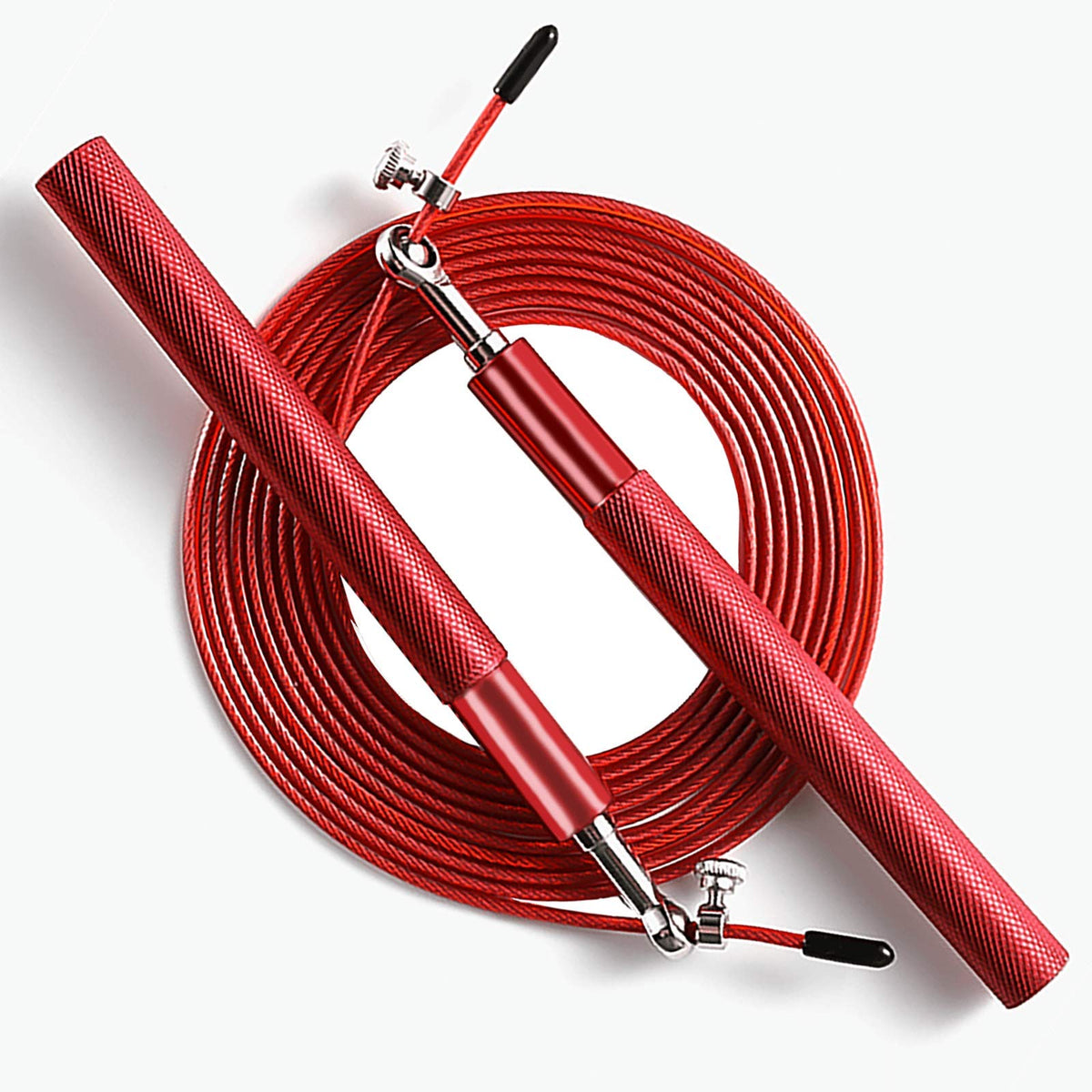 Speed Jump Rope: Steel-Coated Rope, Aluminum Anti-Skip Handle for Fitness