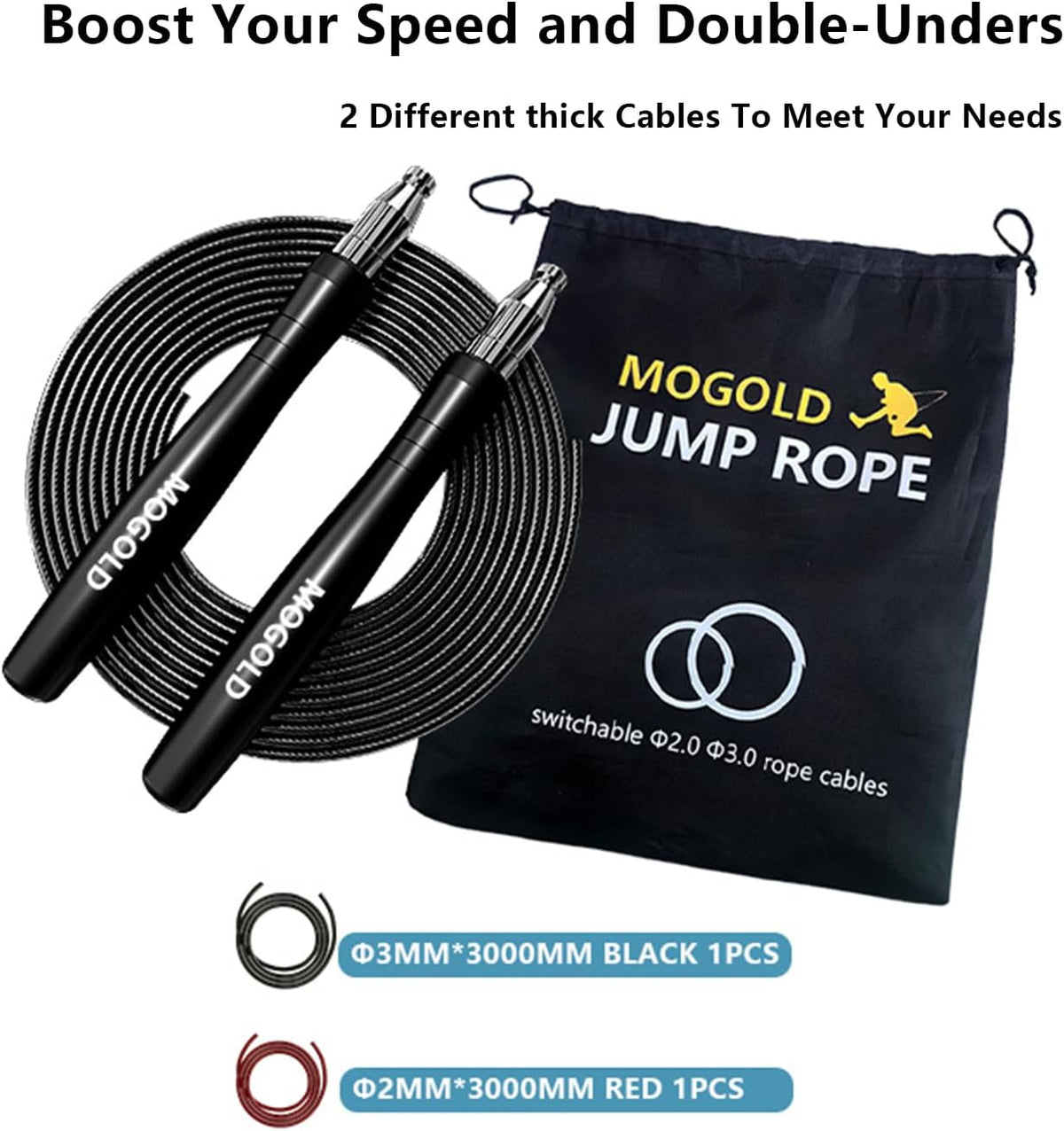Speed Ropes Jump Rope For Men/Women-Tangle-Free-Self-Locking Screw-Free Design
