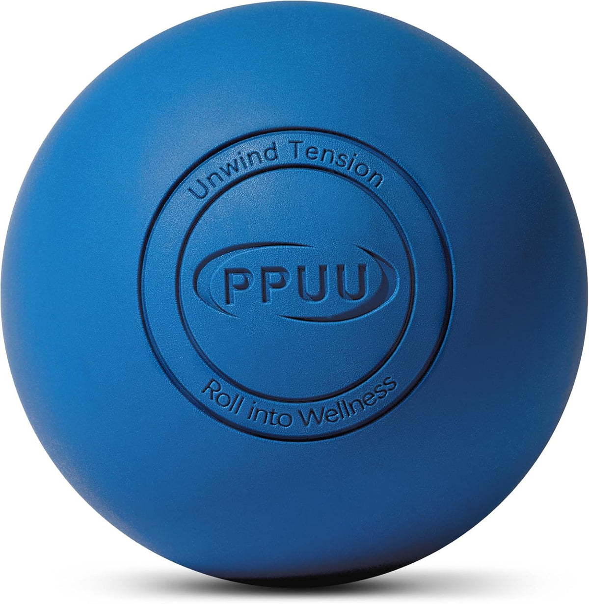 Massage Lacrosse Ball, 2.5 Inch Firm Solid Rubber Deep Tissue Ball for Myofascial Release, Plantar Fasciitis & Muscle Knot Relief, for Foot, Glutes, Shoulder Blades, Calves, 1 Count Blue