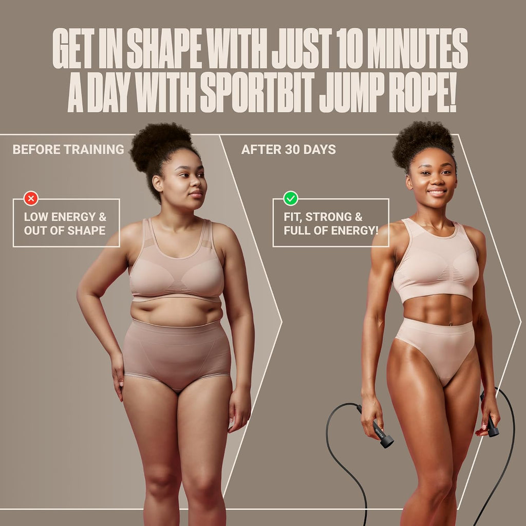 SPORTBIT Adjustable Jump Rope for Fitness and Exercise