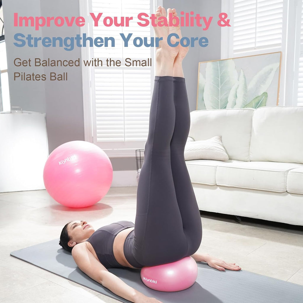 kisnbld 9 Inch Pilates Ball, Small Exercise Ball for Core &Physical Therapy