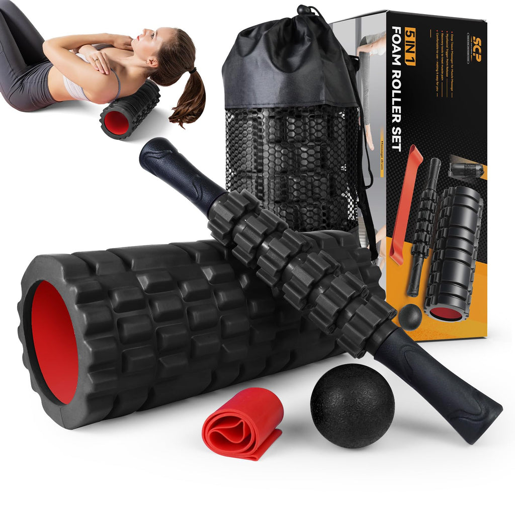 SUBCULTUREPICK 5 in1 Foam Roller Set Trigger Point Foam Roller for Exercise