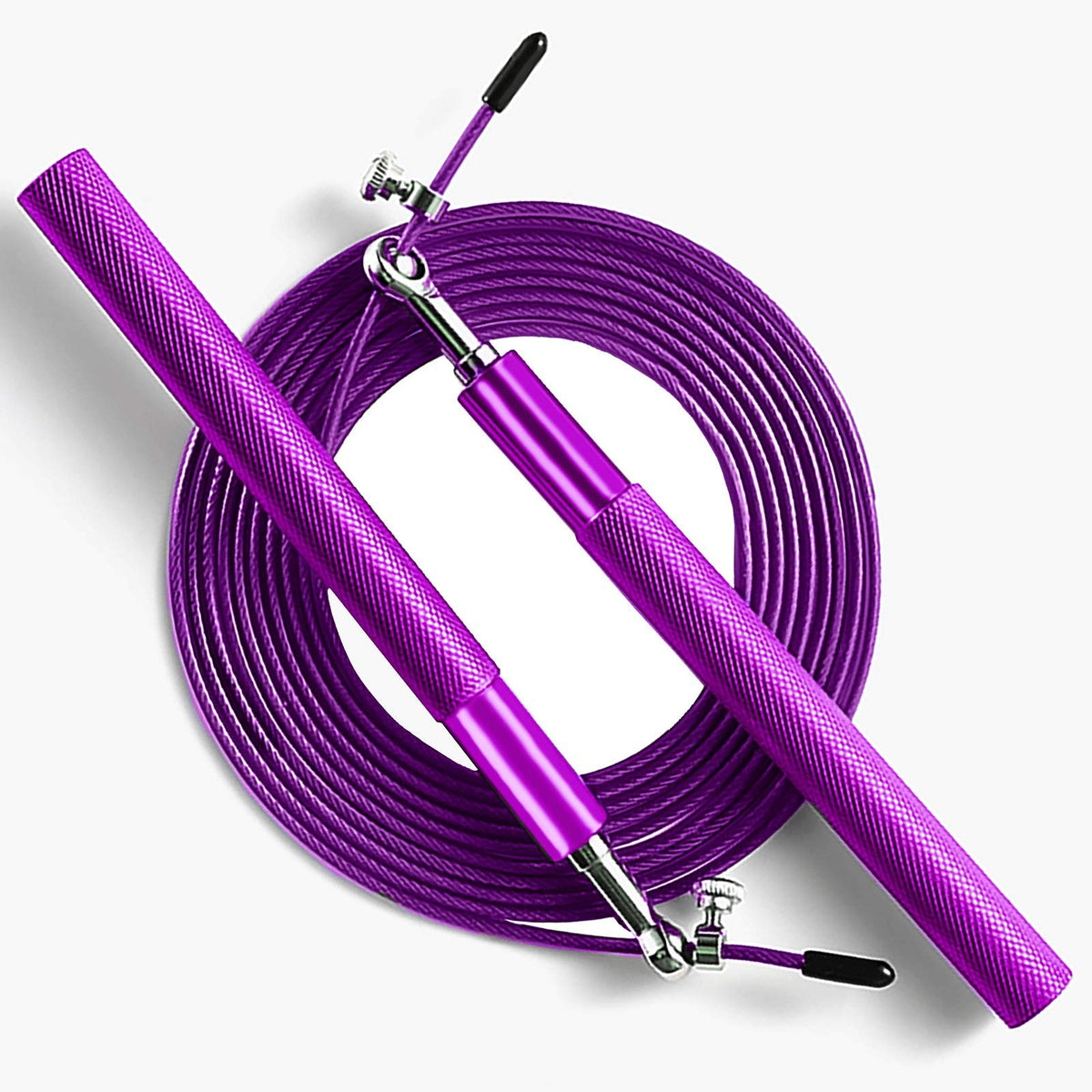 Speed Jump Rope: Steel-Coated Rope, Aluminum Anti-Skip Handle for Fitness