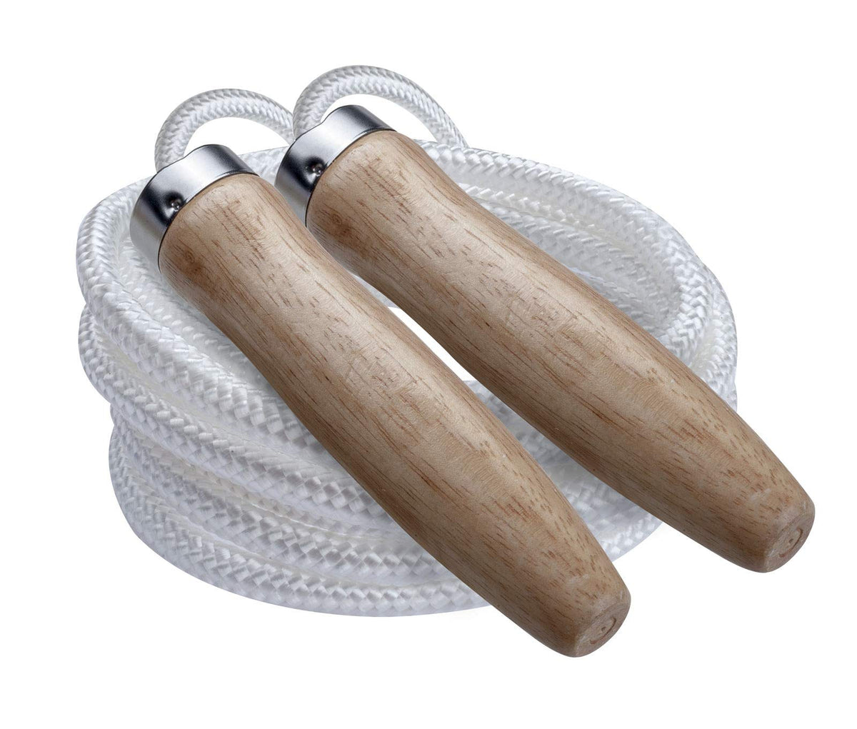 Champion Sports Wood Handle Jump Ropes – Durable Nylon or Leather Bearings - Skipping Rope, Fitness, Cardio Training, Agility, and Exercise Workouts