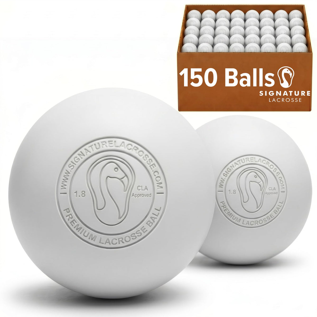 Signature Lacrosse Ball Set - Packs of 2, 4, 8, 12, and 100 - No Chemical Smell Massage Balls, Myofascial Release Tools, Back Roller, Muscle Knot Remover