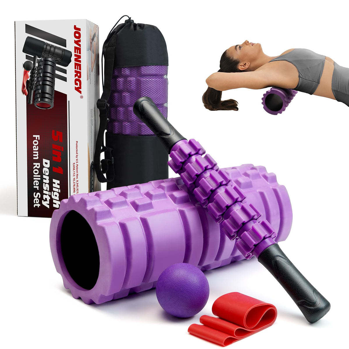 5 in 1 Foam Roller Set High Density Patented Foam Roller for Exercise