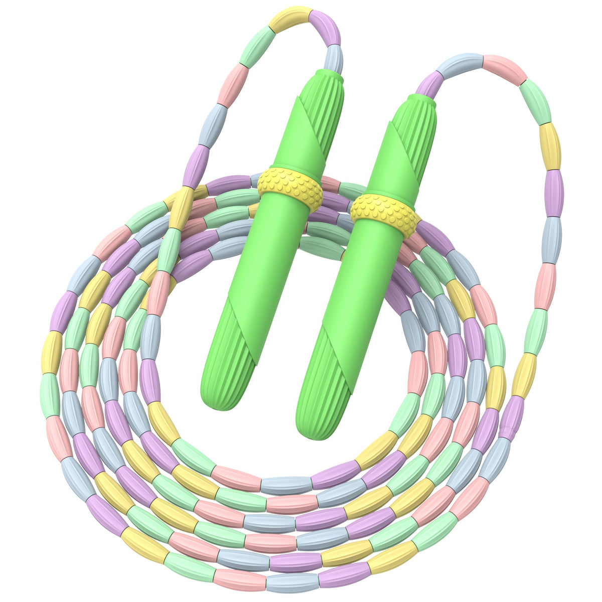 Beaded Jump Rope 1 Pack/2 Pack, ACEONE Segmented Skipping Rope for Kids Adults, Adjustable Tangle-Free Toddler Jumping Rope for Fitness Exercise Training