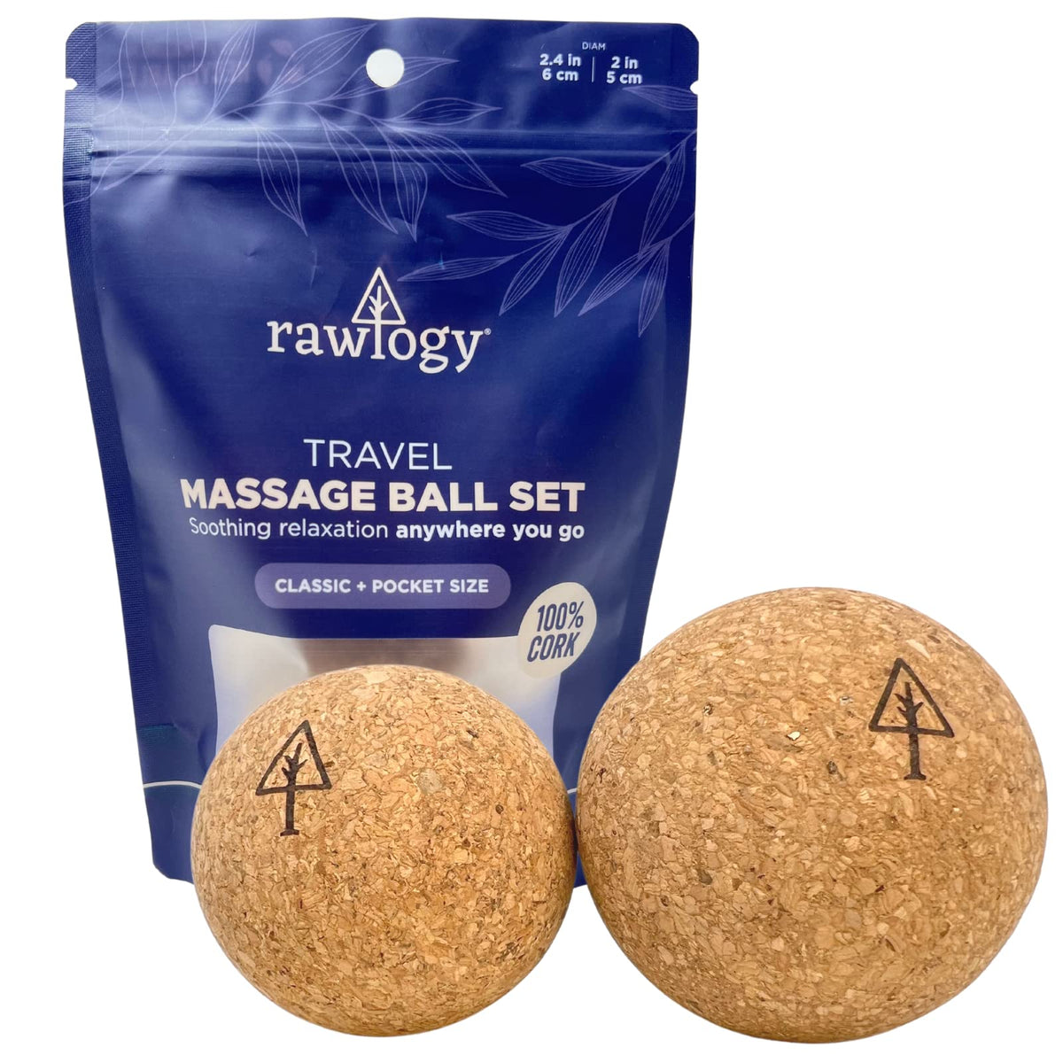 Travel Cork Massage Ball | Lightweight, Sustainable Alternative to Lacrosse Ball for Muscle Pain Relief (2.5 Inch (Pack of 1), Sanded Cork)