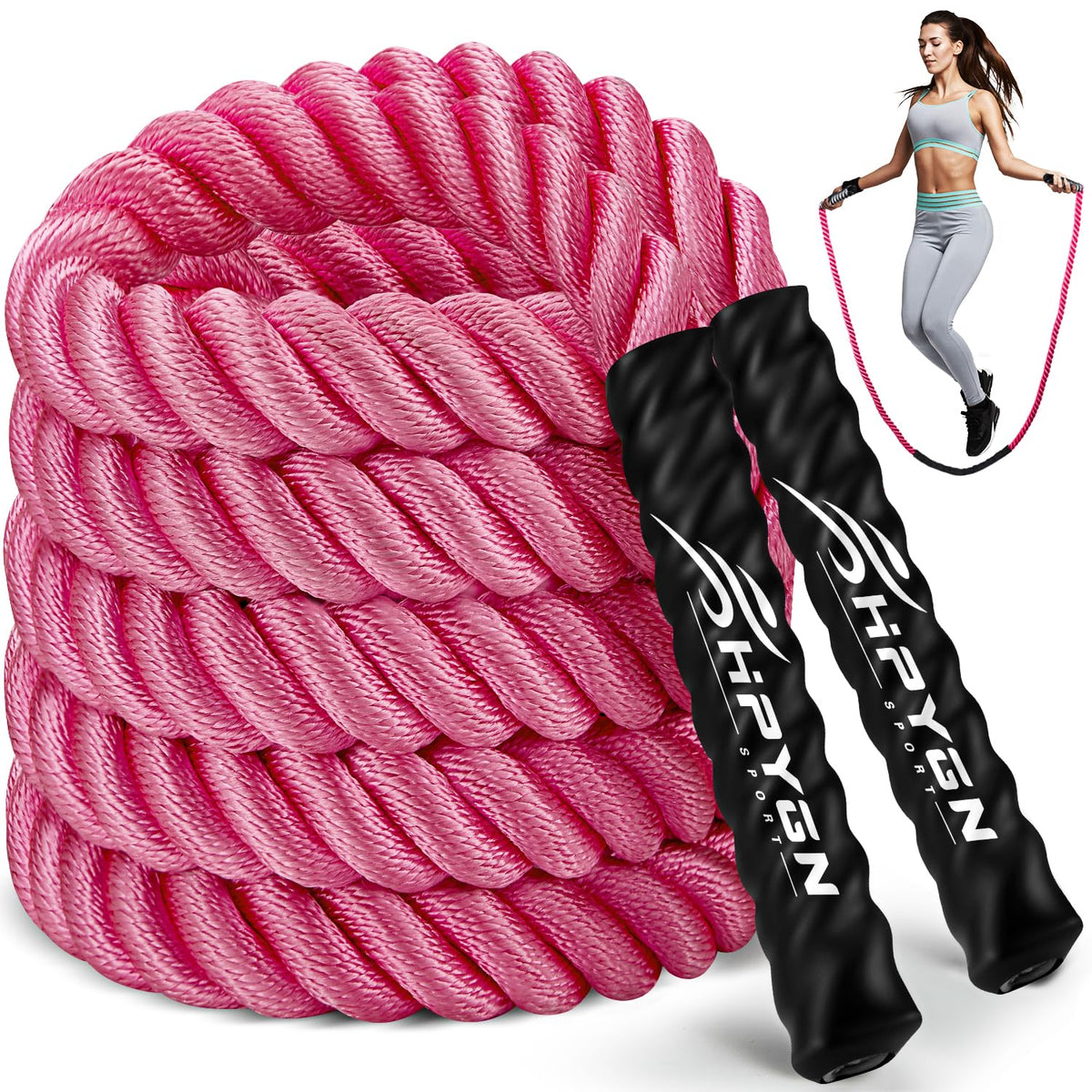 HPYGN Jump Rope, Weighted Jump Rope for Men women, 2.8lb 3.8lb 5lb Heavy Skipping Rope for Exercise, Adult Jumpropes for Home Workout, Improve Strength and Building Muscle,Total Body Workout Equipment
