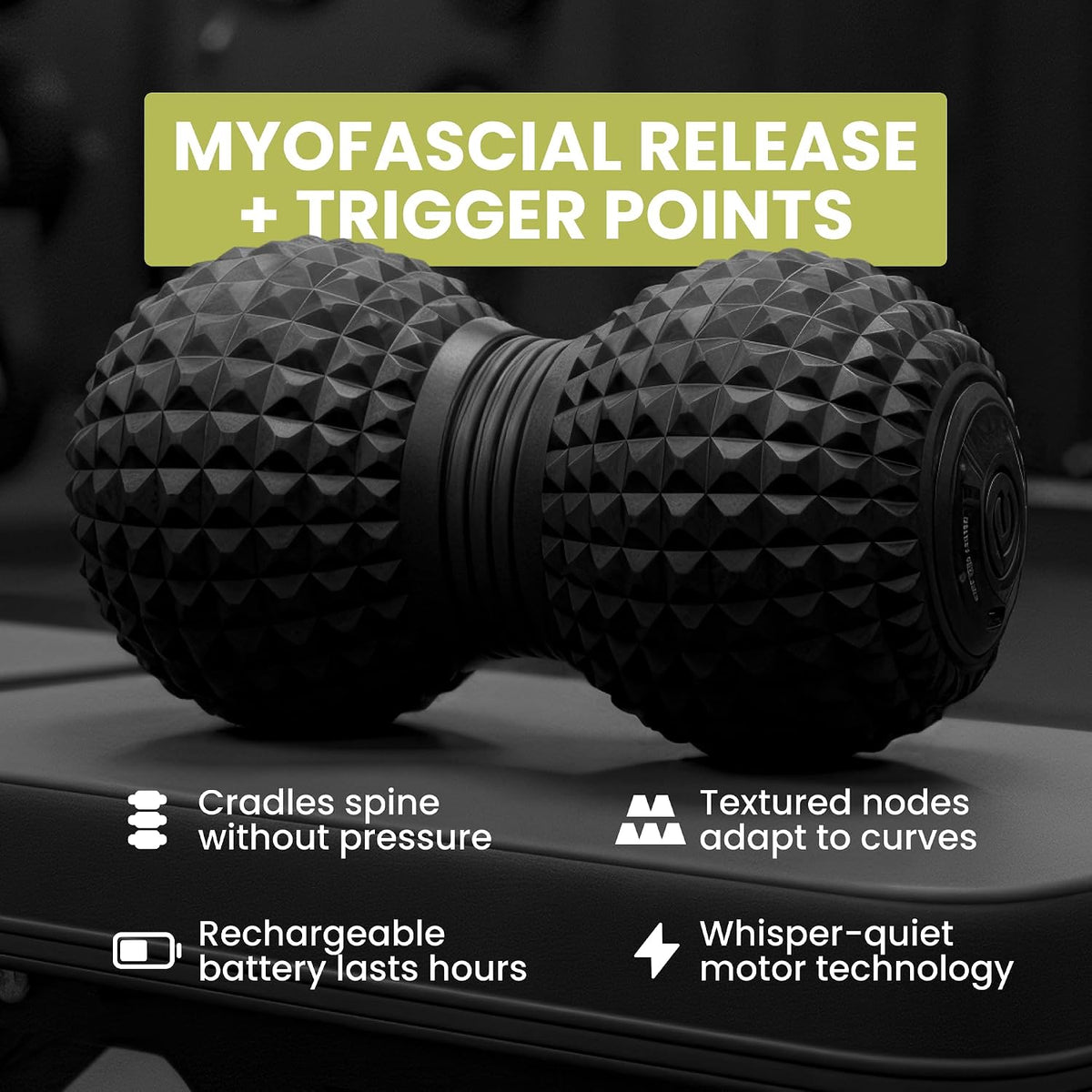 Peanut Massage Ball, Vibrating Muscle Roller for Back & Spine