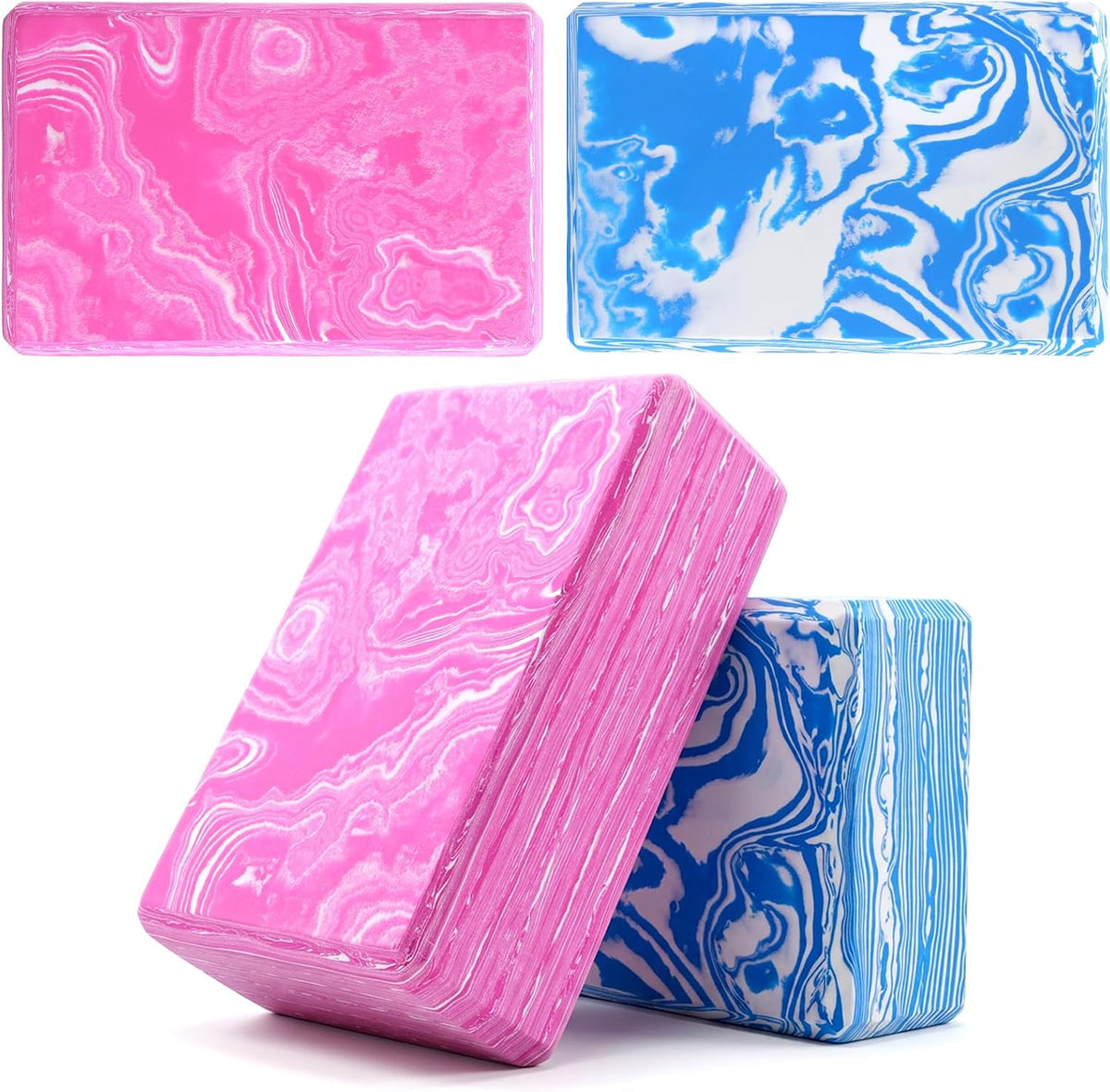 4Pack Yoga Blocks, High-Density 9"x6"x3" Non-Slip EVA Foam Bricks for Pilates, Stretching & Meditation