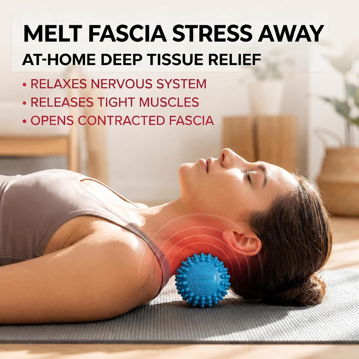 Dr. Cohen's acuball Heatable Deep Tissue Massage Ball - acuBall Trigger Point Massage Therapy for Myofascial and Stress Release and Exercise - Effective Back Massager Ball for Targeted Pain Relief