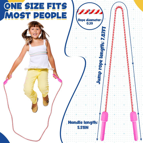 10 Pack Kids Jump Rope, Adjustable Nylon Skipping Ropes for Fitness