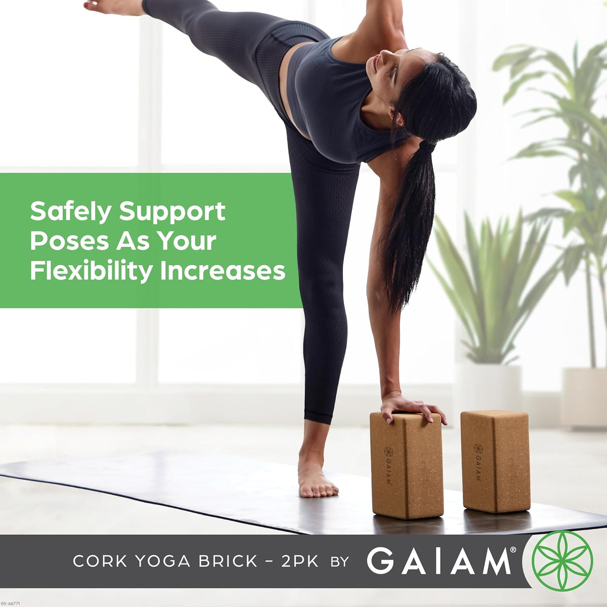 Gaiam Yoga Block - Supportive Latex-Free Eva Foam - Soft Non-Slip Surface with Beveled Edges for Yoga, Pilates, Meditation