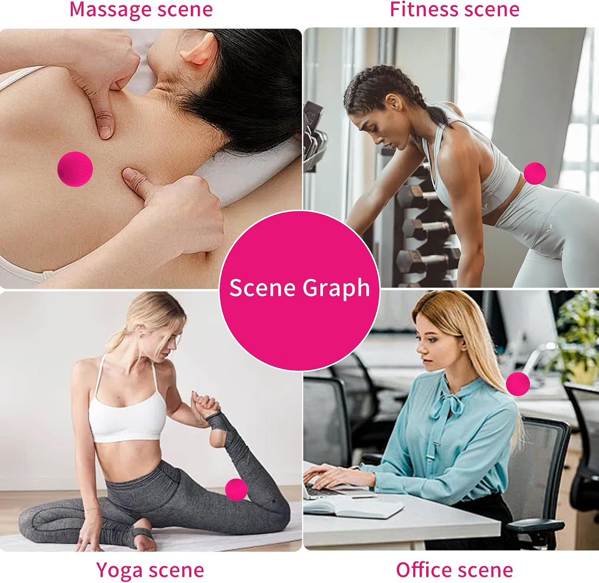 Handheld Portable Massage Electric Vibrating Waterproof Balls for Myofascial Release, Trigger Point Therapy, Muscle Knots, and Yoga Therapy, Pain Relief & Muscle Recovery. (Rose Red)