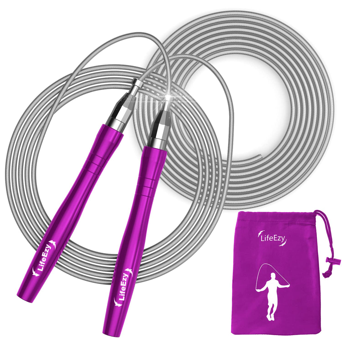 Jump Rope, High Speed Weighted Jump Rope - Premium Quality Tangle-Free - Self-Locking Screw-Free Design - Jump Ropes for Fitness - Skipping Rope for Workout Fitness, Crossfit & Home Exercises