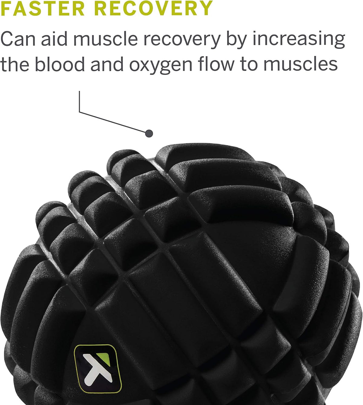 TRIGGERPOINT Performance Grid X Massage Ball for Deep Tissue Massage and Exercise Recovery, Black