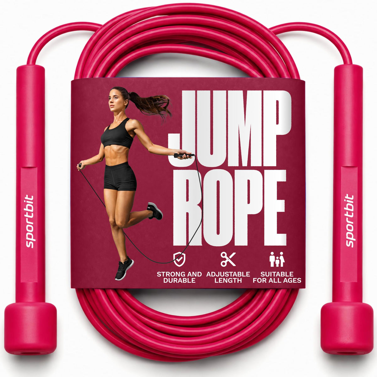 SPORTBIT Adjustable Jump Rope for Fitness and Exercise