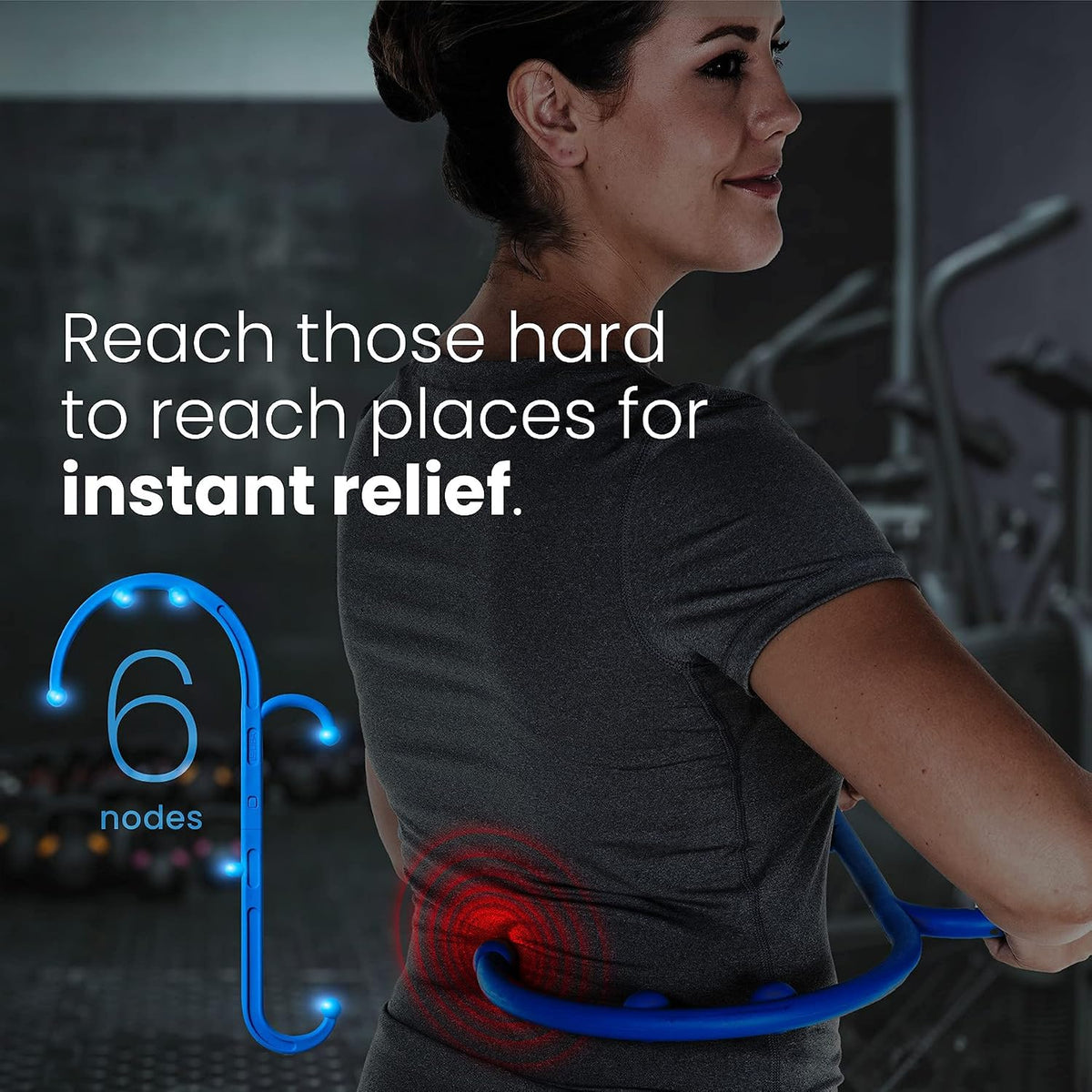 LiBa Deep Tissue Back Neck Massager Theracane for Pain Relief Blue
