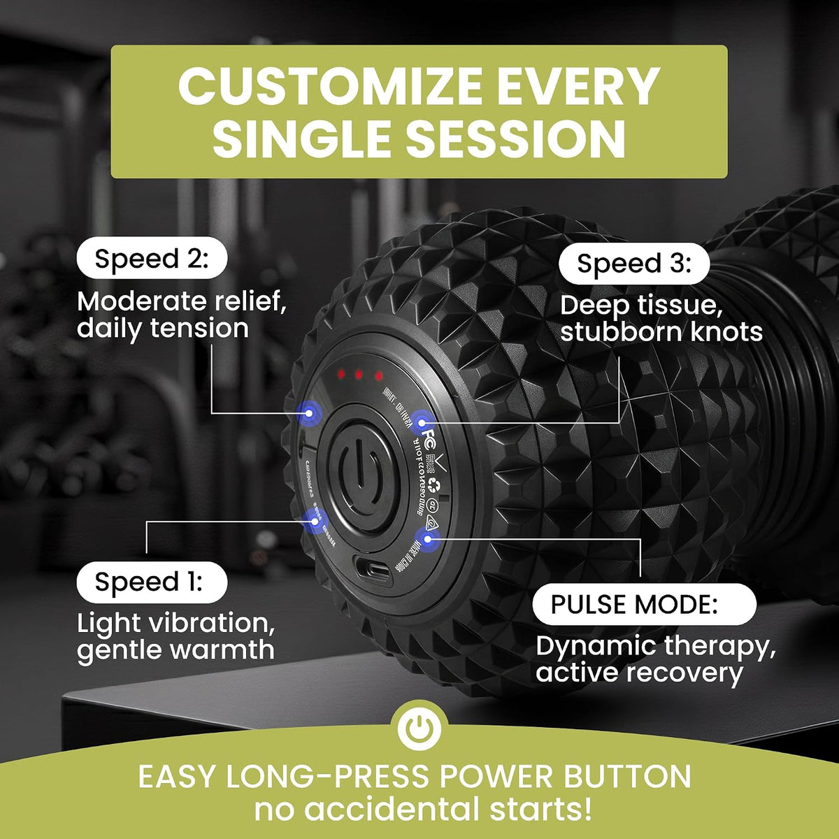 Peanut Massage Ball, Vibrating Muscle Roller for Back & Spine
