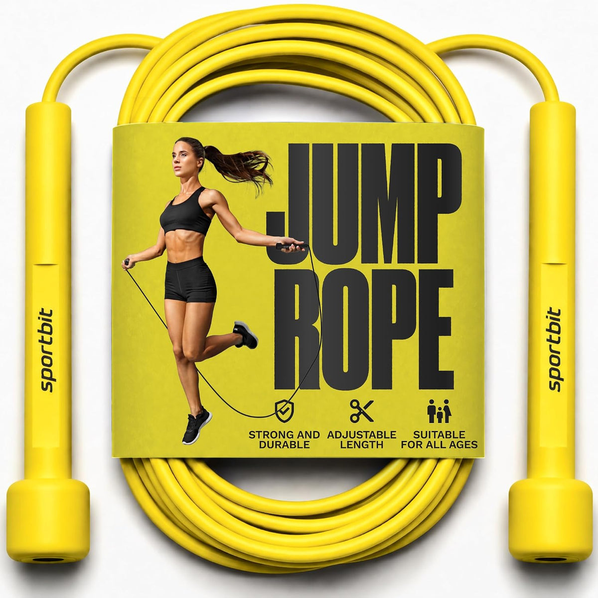 SPORTBIT Adjustable Jump Rope for Fitness and Exercise