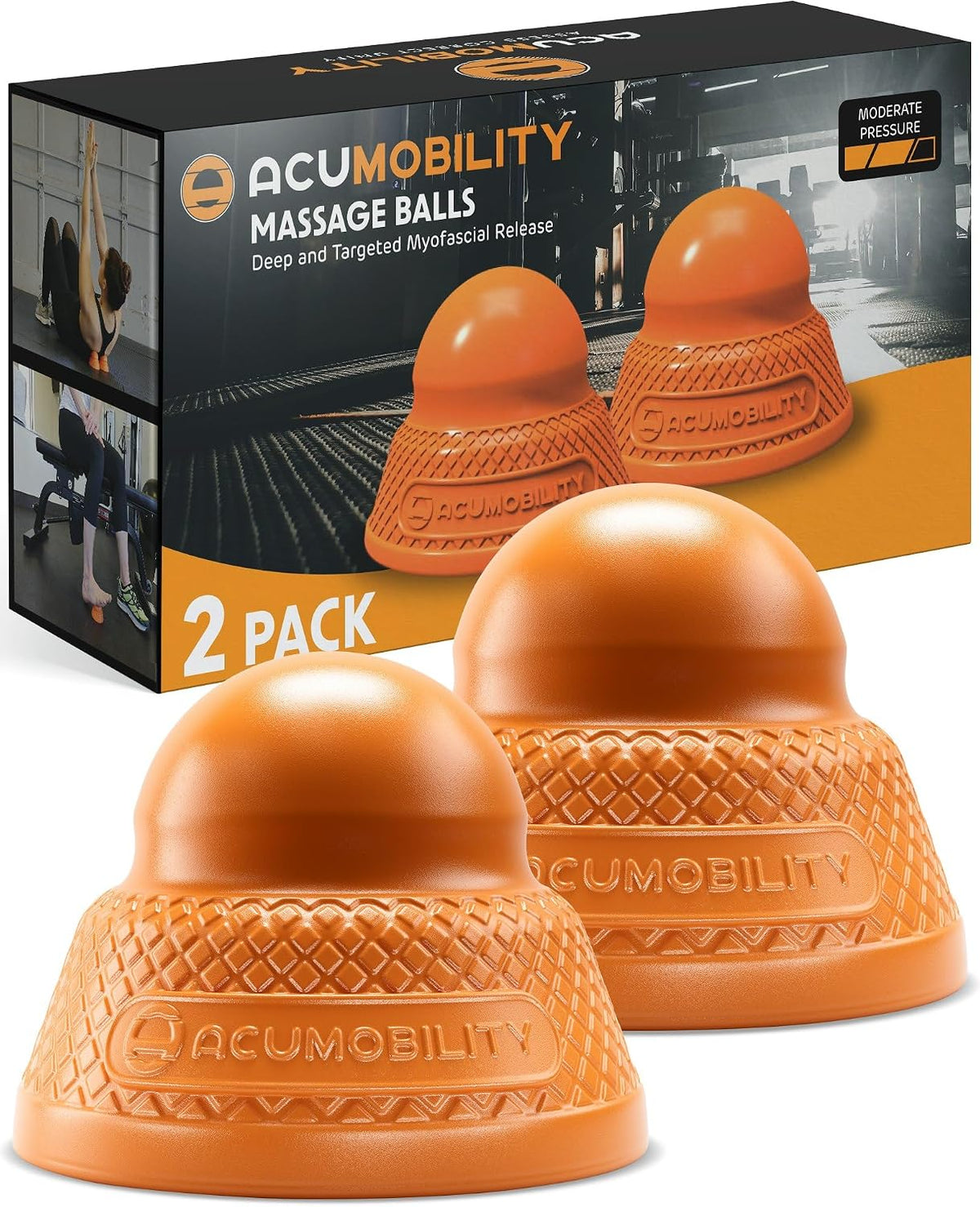 Acumobility Massage Ball Roller 2 Pack - Trigger Point - Massage Balls