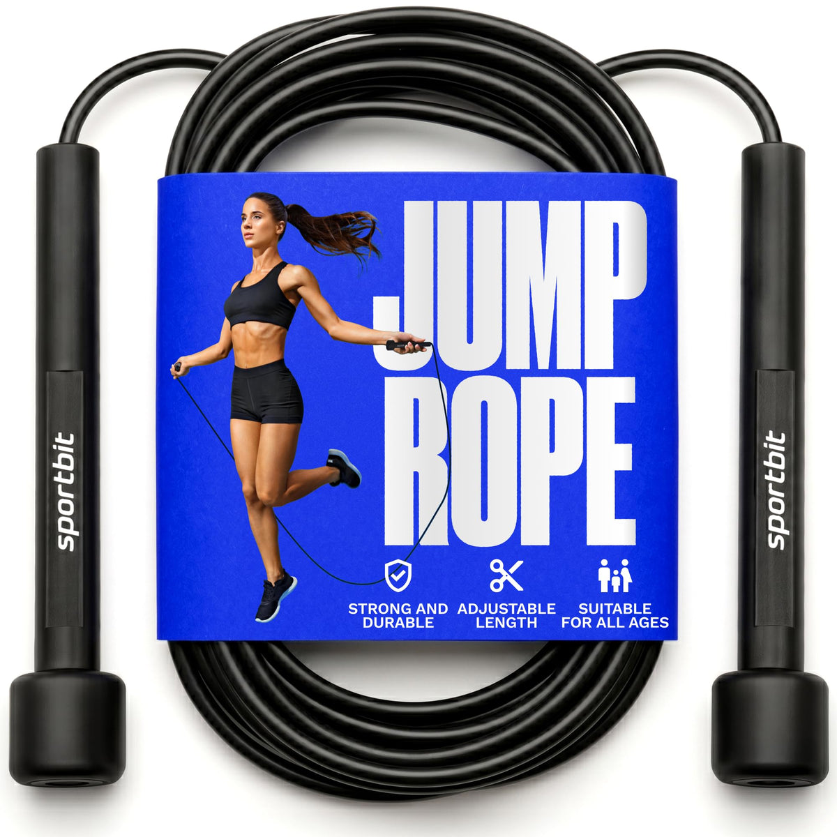 SPORTBIT Adjustable Jump Rope for Fitness and Exercise