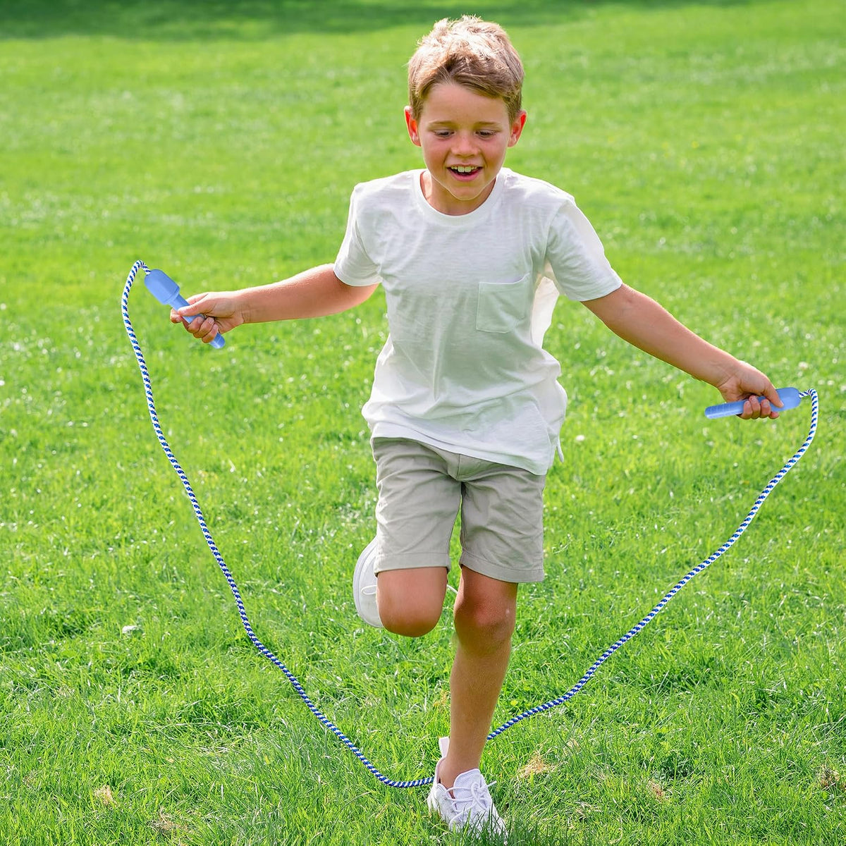 10 Pack Kids Jump Rope, Adjustable Nylon Skipping Ropes for Fitness