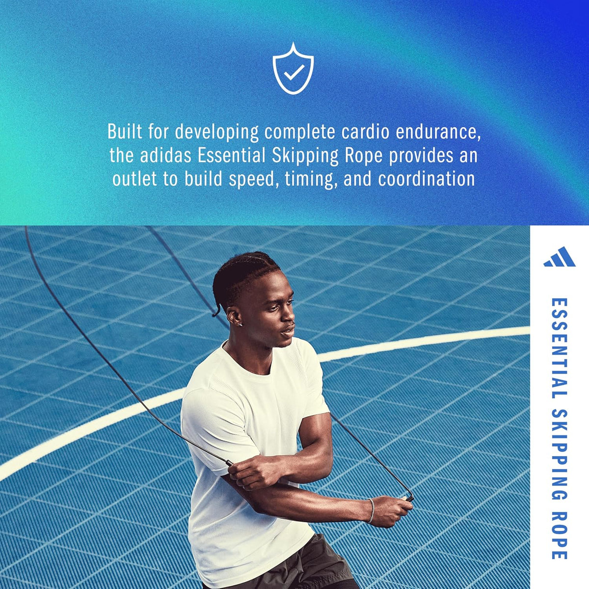 adidas Adjustable Essential Skipping Rope –Speed Builder-Fitness & Exercise