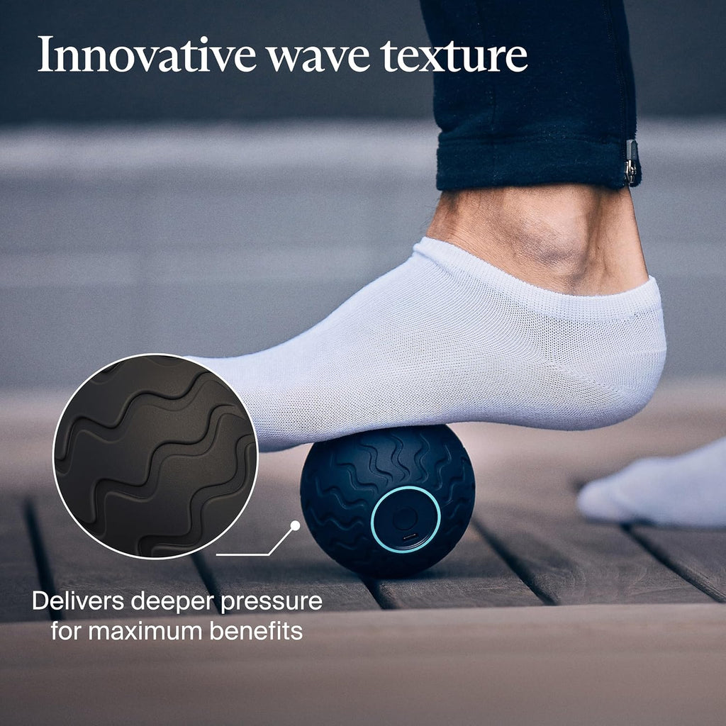 Therabody WaveSolo - Handheld Bluetooth Enabled Massage Device, Ultra Portable Vibration Therapy Ball w/QuietRoll Technology & 3 Customizable Vibration Frequencies